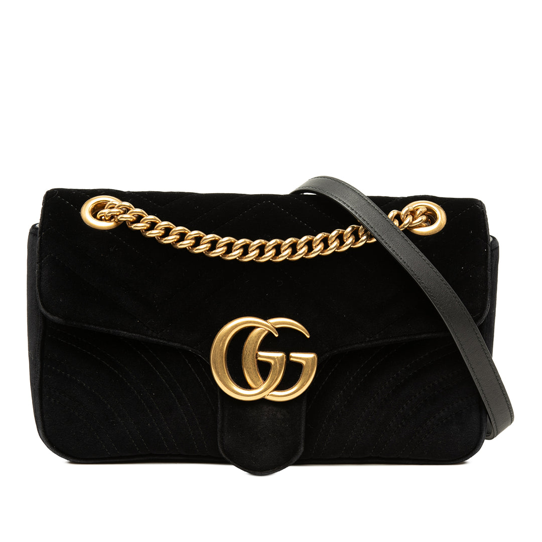 GG Marmont Matelasse Sac Moyen Noir