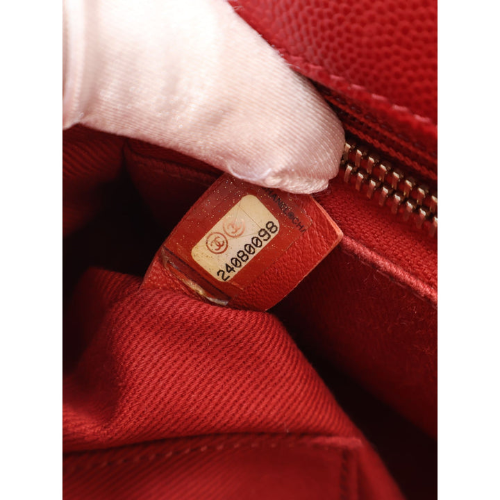 Chanel Sac à main Matelassé Coco à Petit Cuir caviar Rouge – vue 10 – GABY PARIS
