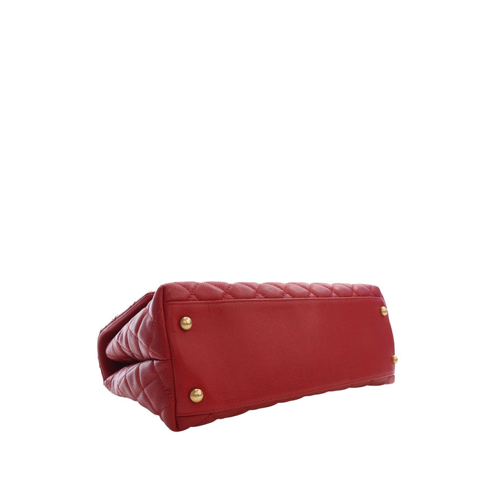 Chanel Sac à main Matelassé Coco à Petit Cuir caviar Rouge – vue 14 – GABY PARIS