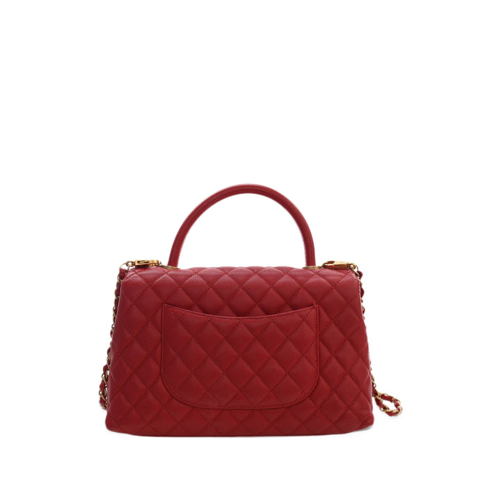 Chanel Sac à main Matelassé Coco à Petit Cuir caviar Rouge – vue 2 – GABY PARIS