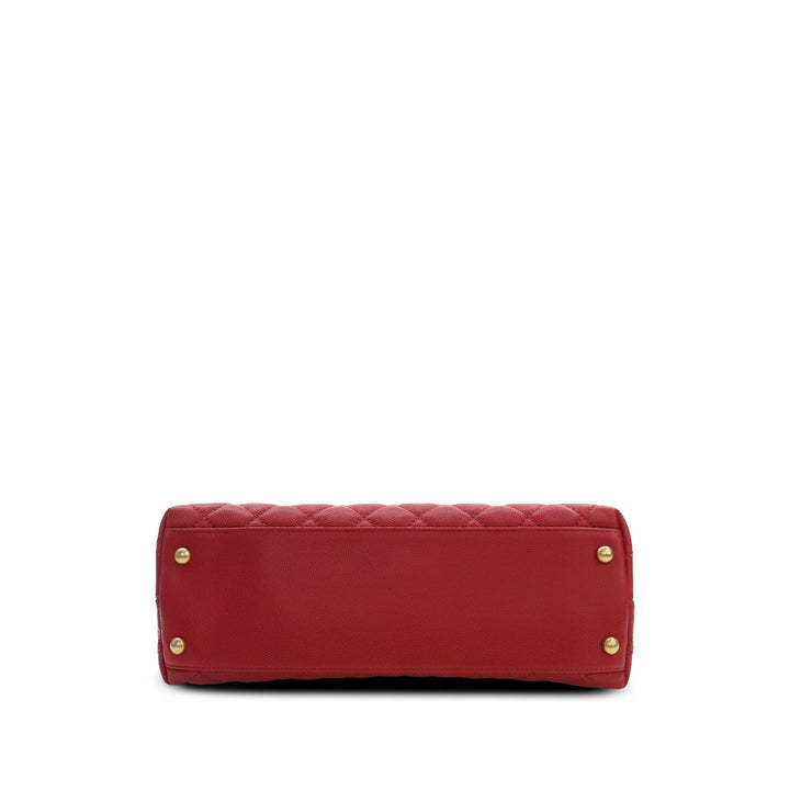 Chanel Sac à main Matelassé Coco à Petit Cuir caviar Rouge – vue 3 – GABY PARIS