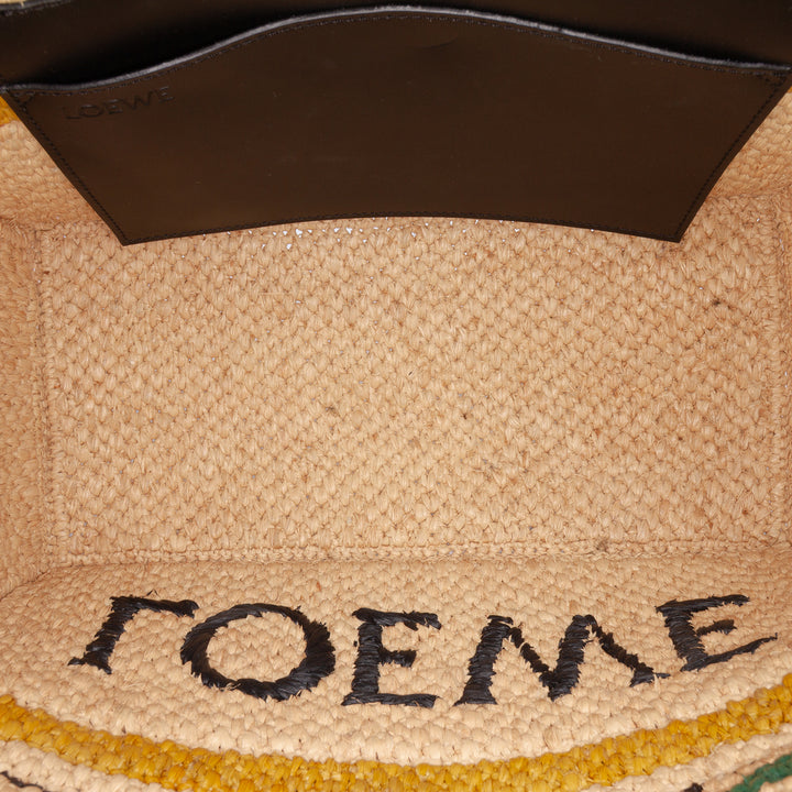 LOEWE Paulas Ibiza Medium Raffia Striped Font Cabas