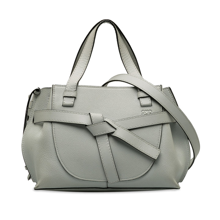 LOEWE Mini Gate Top Handle Satchel Gray - GABY PARIS