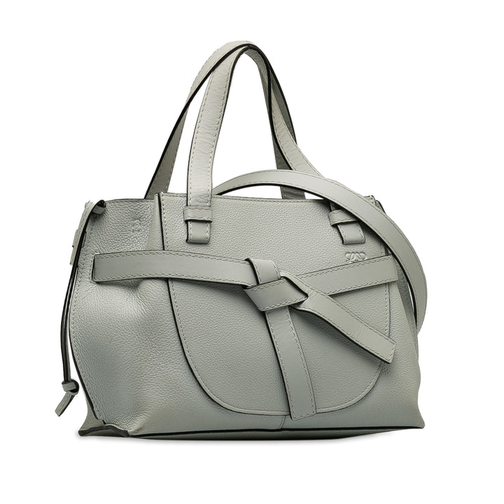 LOEWE Mini Gate Top Handle Satchel Gray - GABY PARIS