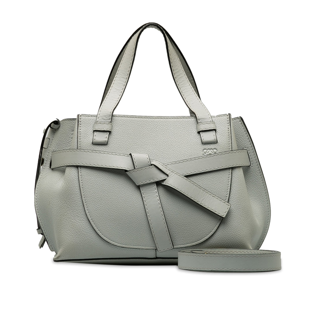 LOEWE Mini Gate Top Handle Satchel Gray - GABY PARIS