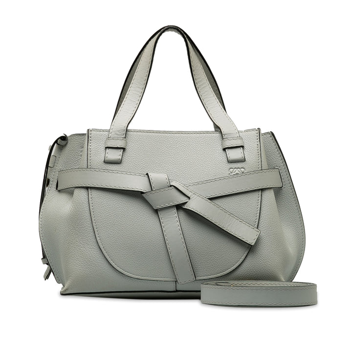 Mini Gate Top Handle Satchel Gray - Gaby Paris