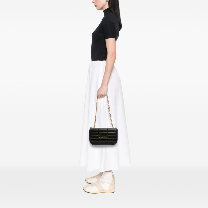 Celine Matelasse Cuir de chèvre Monochrome Chain Sac bandoulière