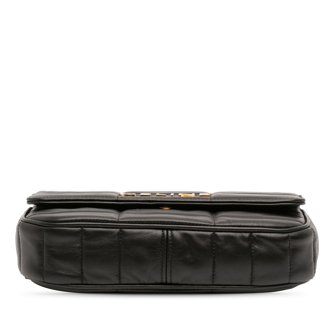 Celine Matelasse Cuir de chèvre Monochrome Chain Sac bandoulière