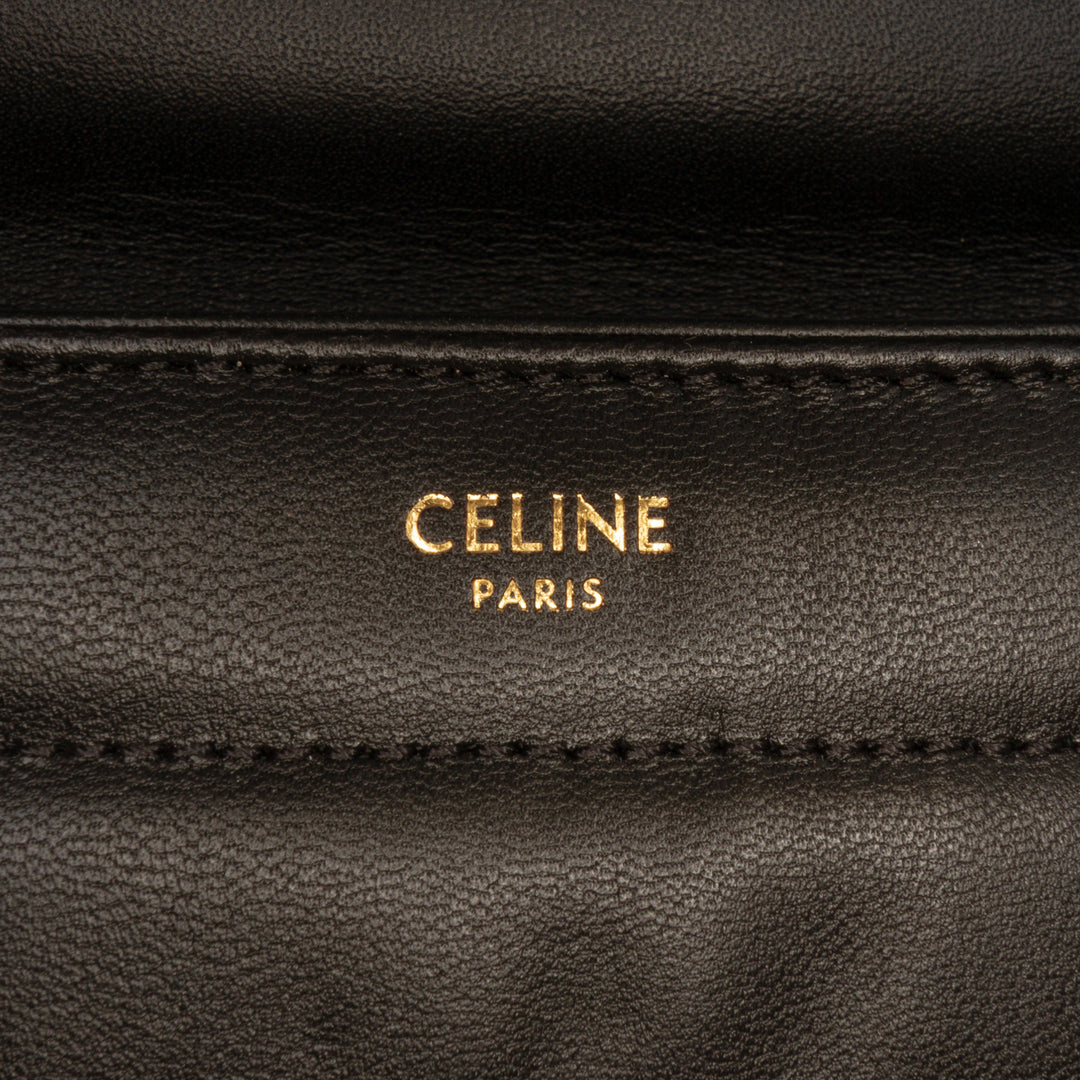 Celine Matelasse Cuir de chèvre Monochrome Chain Sac bandoulière
