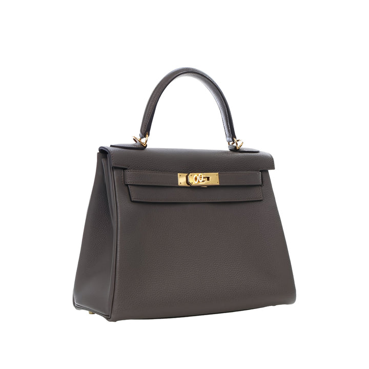 Hermès Sac à main Kelly II Retourne 28 Togo Gris – vue 10 – GABY PARIS