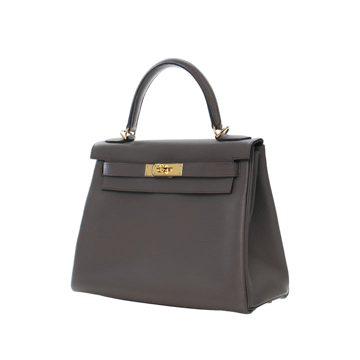 Hermès Sac à main Kelly II Retourne 28 Togo Gris – vue 11 – GABY PARIS
