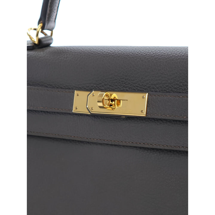 Hermès Sac à main Kelly II Retourne 28 Togo Gris – vue 13 – GABY PARIS