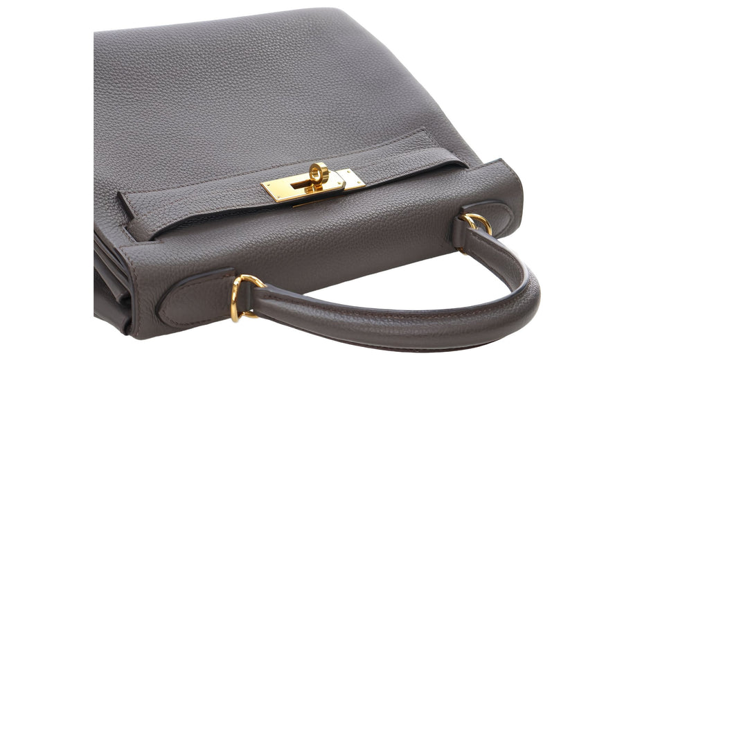 Hermès Sac à main Kelly II Retourne 28 Togo Gris – vue 14 – GABY PARIS