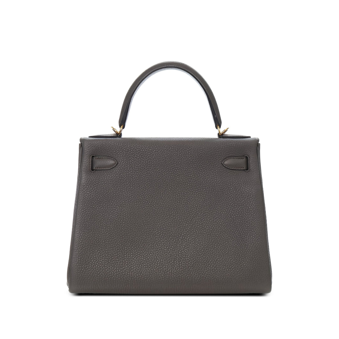 Hermès Sac à main Kelly II Retourne 28 Togo Gris – vue 2 – GABY PARIS