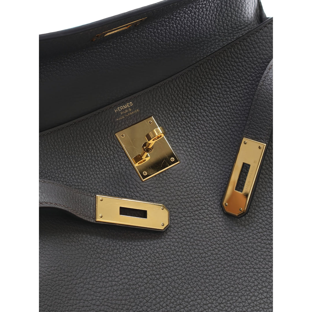 Hermès Sac à main Kelly II Retourne 28 Togo Gris – vue 4 – GABY PARIS