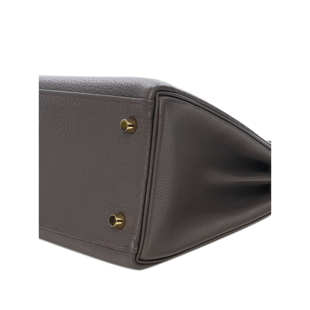 Hermès Sac à main Kelly II Retourne 28 Togo Gris – vue 7 – GABY PARIS