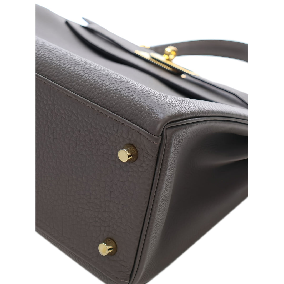 Hermès Sac à main Kelly II Retourne 28 Togo Gris – vue 9 – GABY PARIS