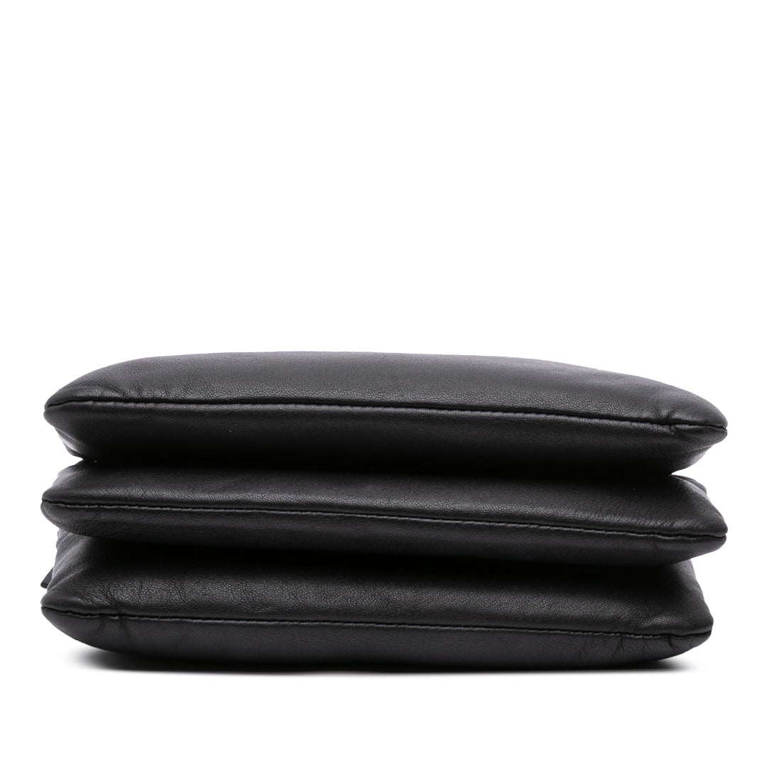 Celine Small Cuir d’agneau Trio Sac porté croisé Noir