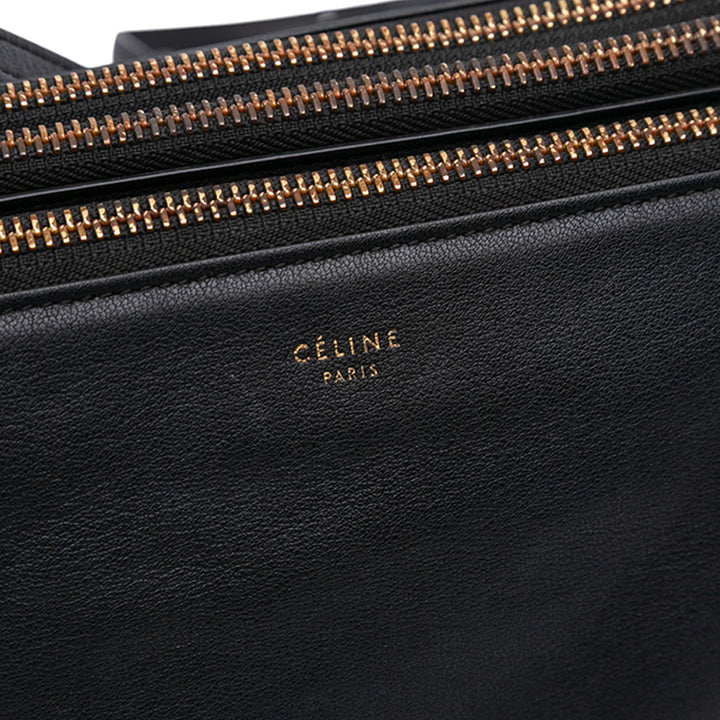 Celine Small Cuir d’agneau Trio Sac porté croisé Noir