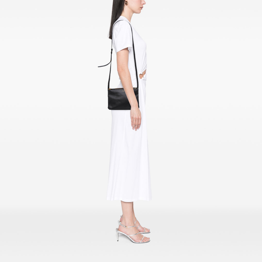 Celine Small Cuir d’agneau Trio Sac porté croisé Noir