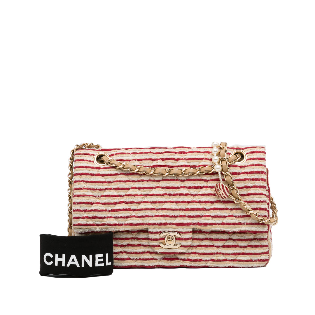 Chanel Medium Classic Jersey Coco Sailor Double rabat Rouge – GABY PARIS Authentique