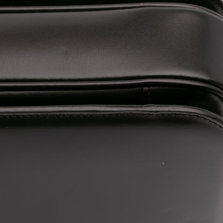 Large Shiny Calfskin Triomphe Crossbody Black - Gaby Paris