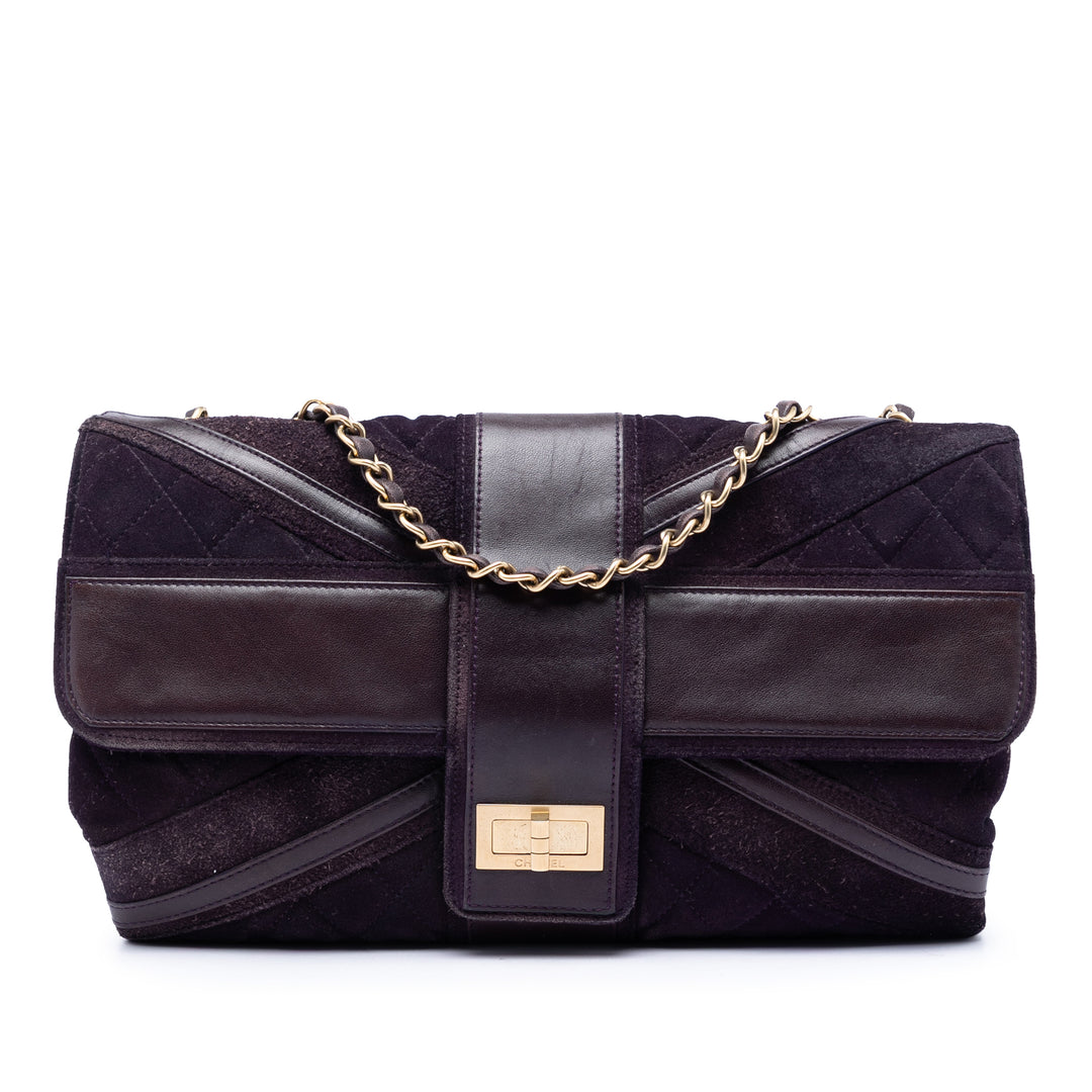 Chanel Matelassé Daim Union Jack Reissue 2.55 Double rabat 227