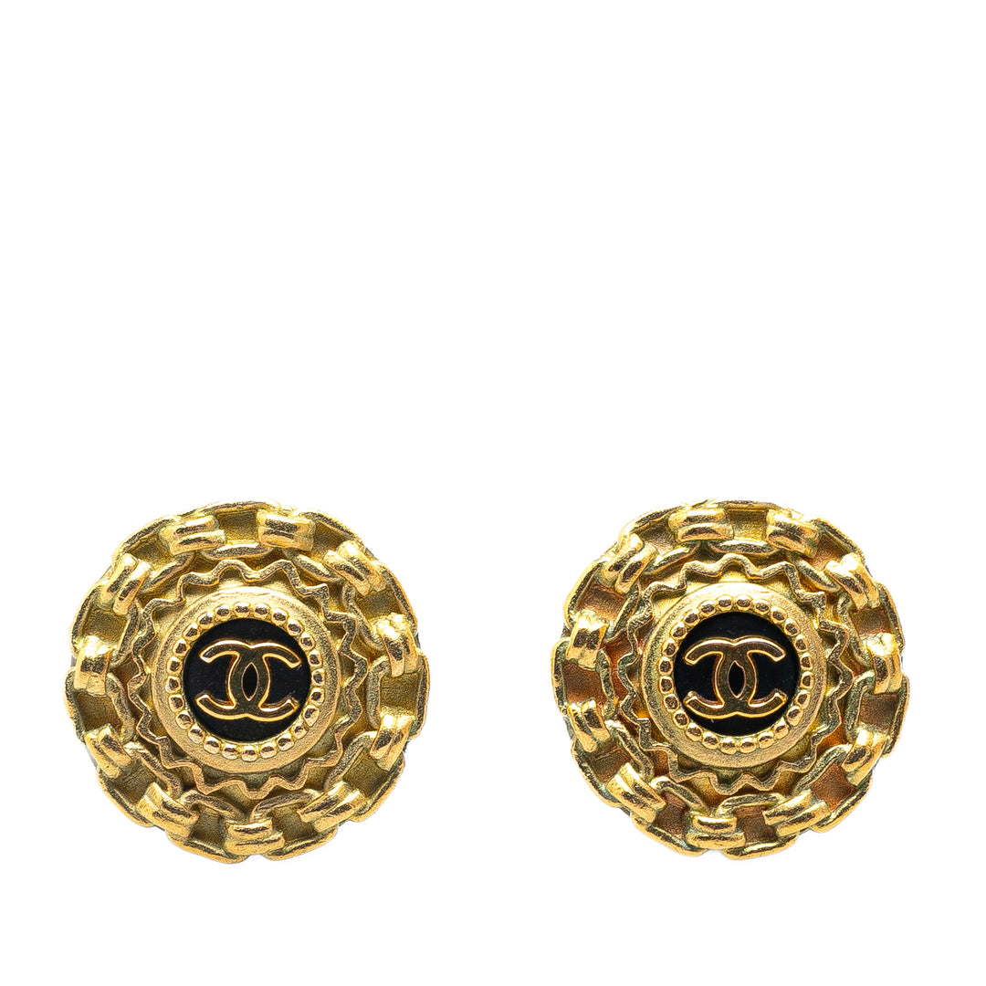 Gold Plated CC Clip On Earrings Gold - Gaby Paris