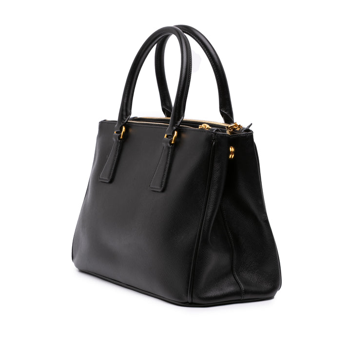 Prada Lux Galleria Double Zippé Sac Petit Saffiano Noir – vue 2 – GABY PARIS