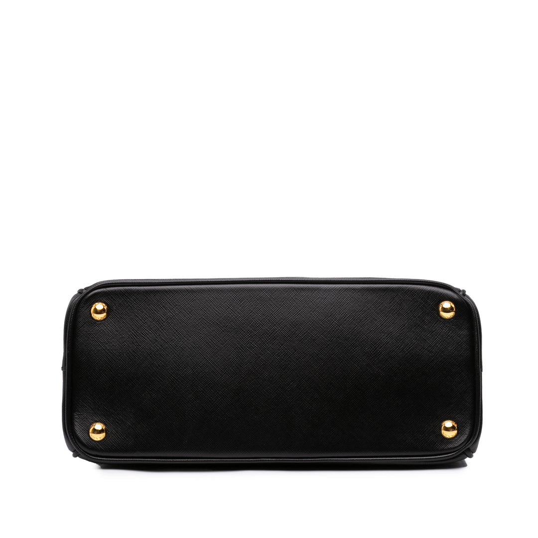 Prada Lux Galleria Double Zippé Sac Petit Saffiano Noir – vue 3 – GABY PARIS
