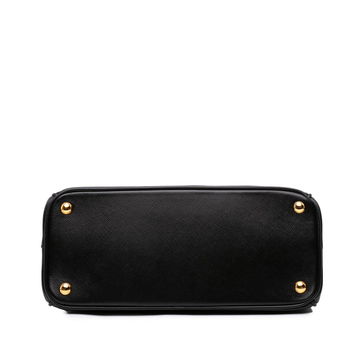Prada Lux Galleria Double Zippé Sac Petit Saffiano Noir – vue 3 – GABY PARIS