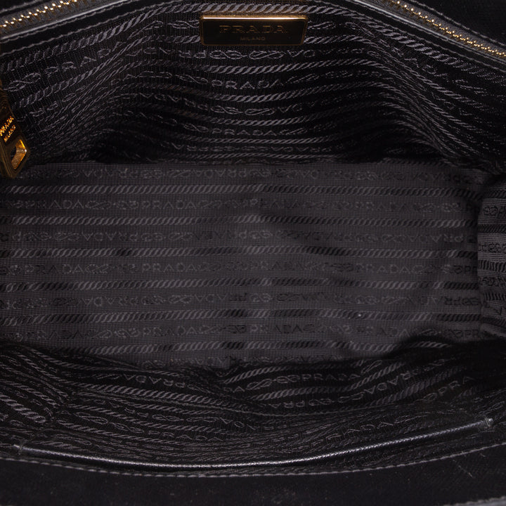 Prada Lux Galleria Double Zippé Sac Petit Saffiano Noir – vue 4 – GABY PARIS
