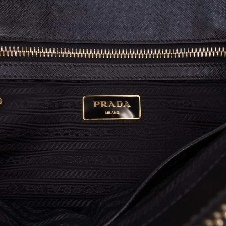 Prada Lux Galleria Double Zippé Sac Petit Saffiano Noir – vue 5 – GABY PARIS