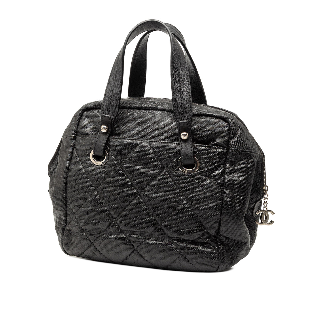 Chanel Matelassé Coated Toile Paris Biarritz Bowler Sac