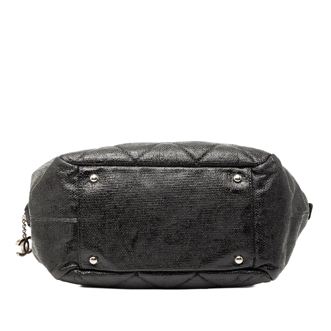 Chanel Matelassé Coated Toile Paris Biarritz Bowler Sac