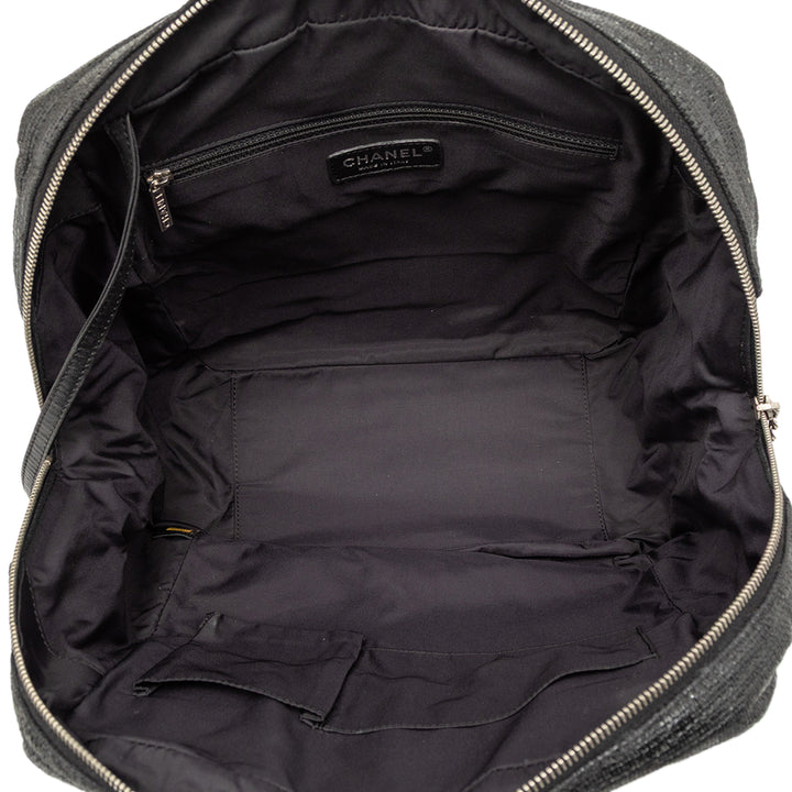 Chanel Matelassé Coated Toile Paris Biarritz Bowler Sac