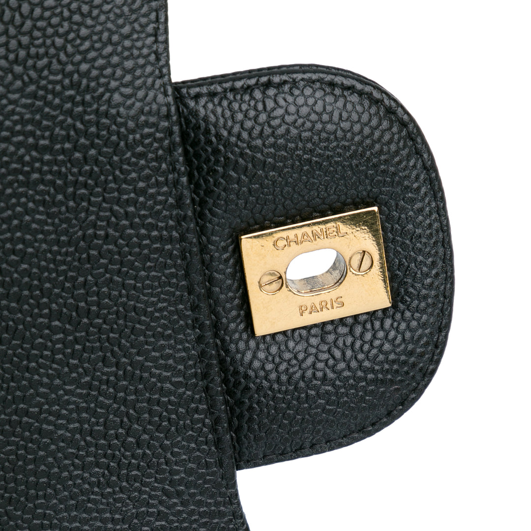 Jumbo Classic Caviar Double Flap Black - Gaby Paris