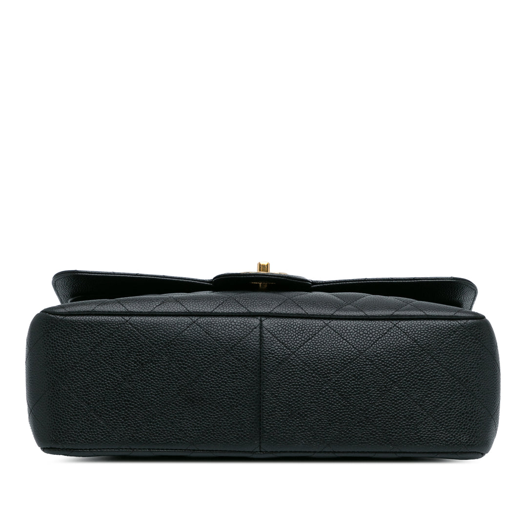 Jumbo Classic Caviar Double Flap Black - Gaby Paris