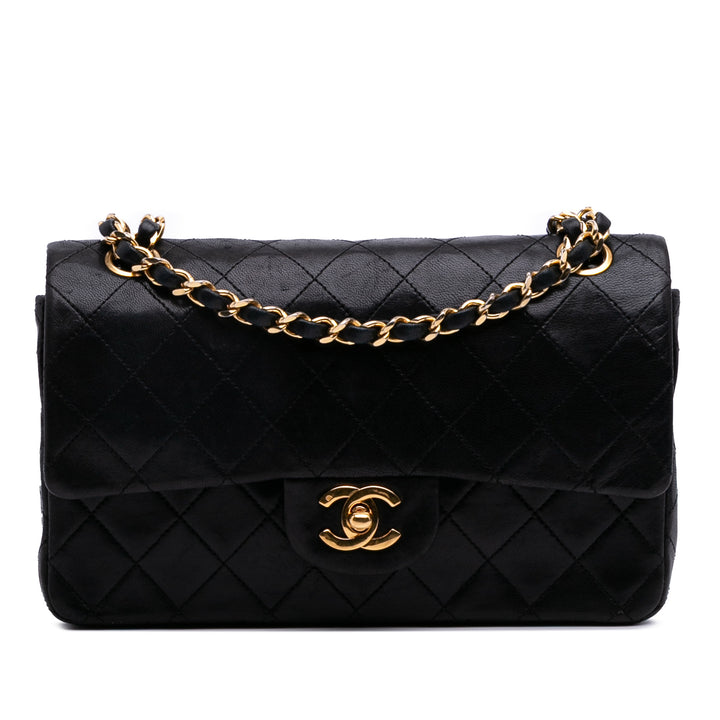 Small Classic Lambskin Double Flap Black - Gaby Paris