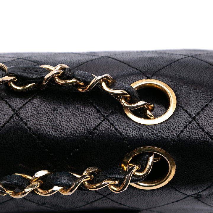 Small Classic Lambskin Double Flap Black - Gaby Paris