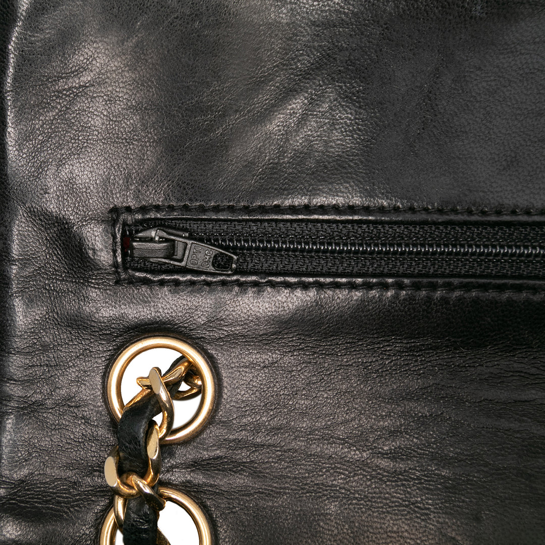Small Classic Lambskin Double Flap Black - Gaby Paris