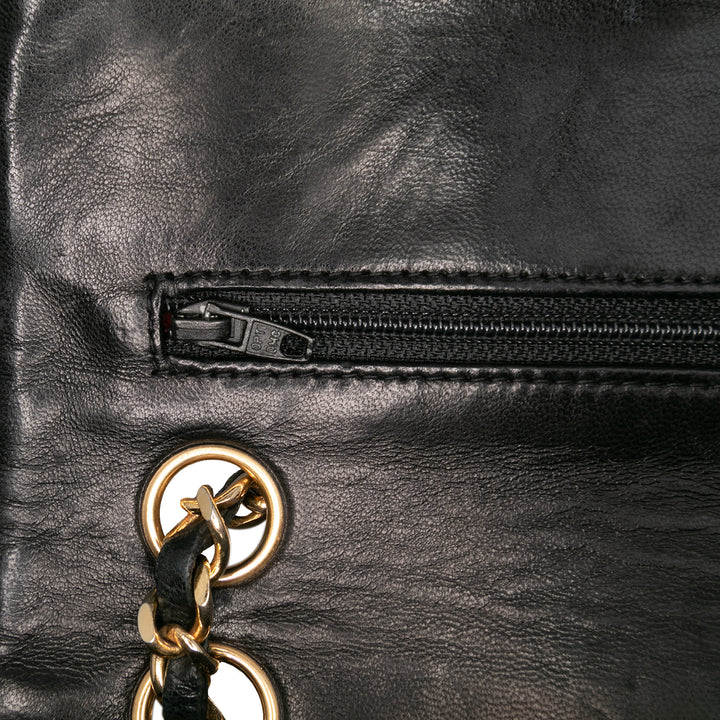 Small Classic Lambskin Double Flap Black - Gaby Paris