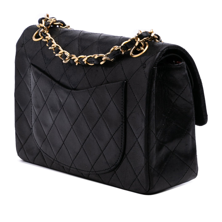 Small Classic Lambskin Double Flap Black - Gaby Paris