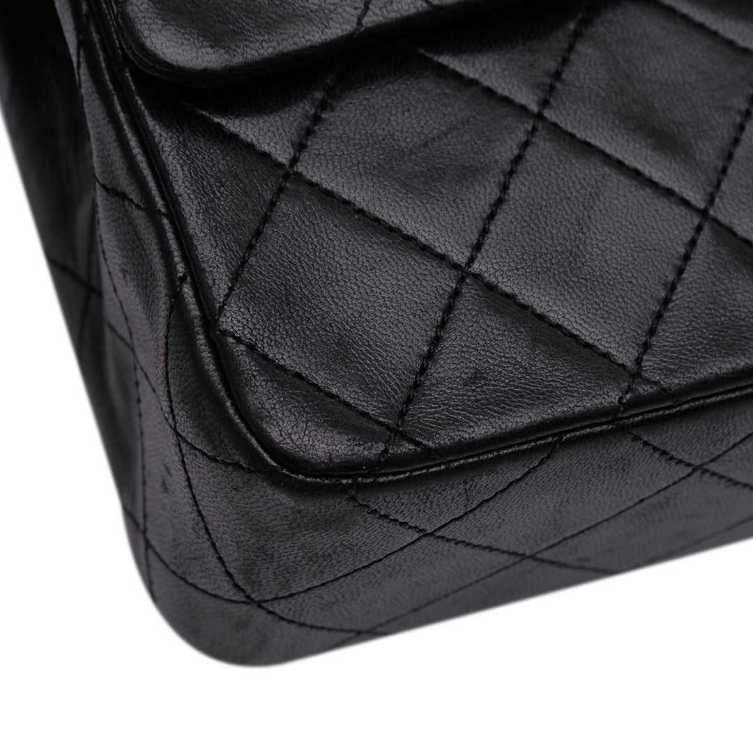 Small Classic Lambskin Double Flap Black - Gaby Paris