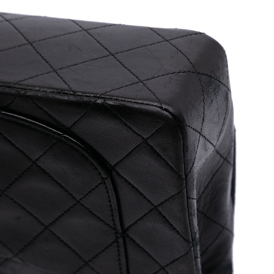 Small Classic Lambskin Double Flap Black - Gaby Paris