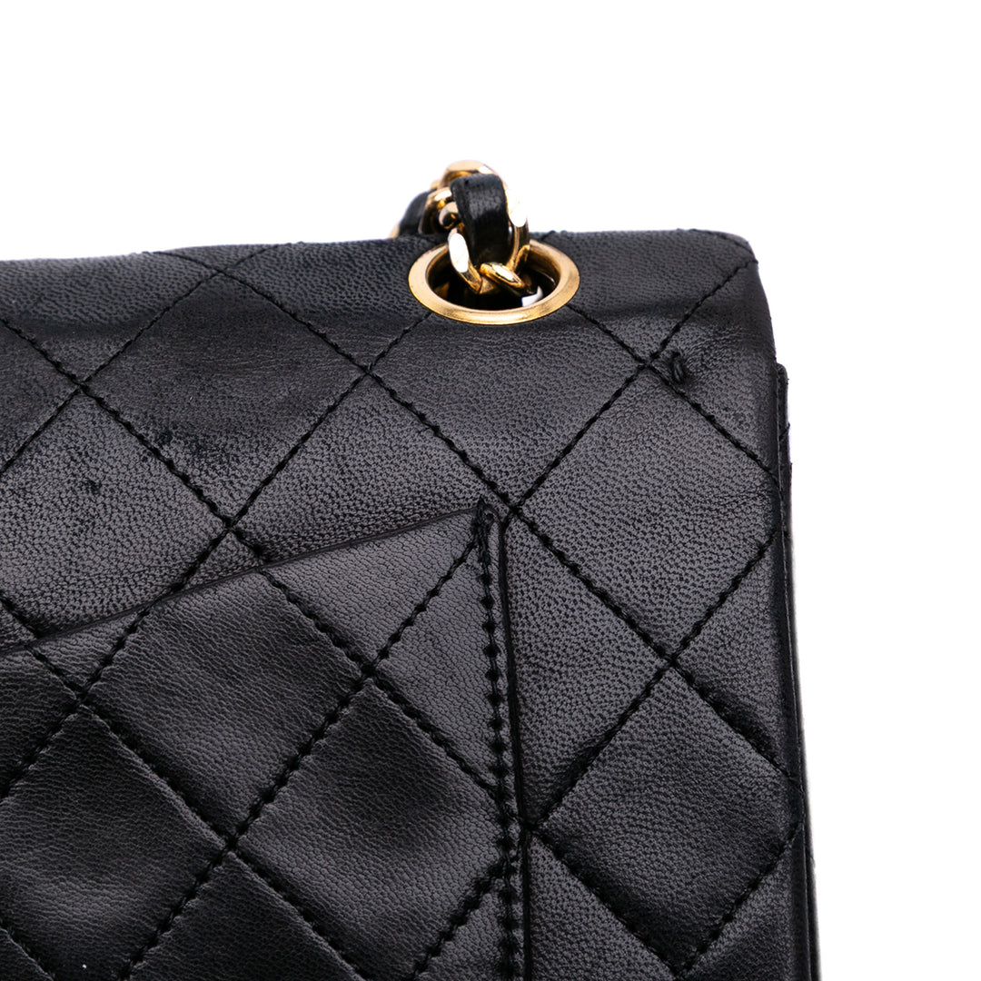 Small Classic Lambskin Double Flap Black - Gaby Paris