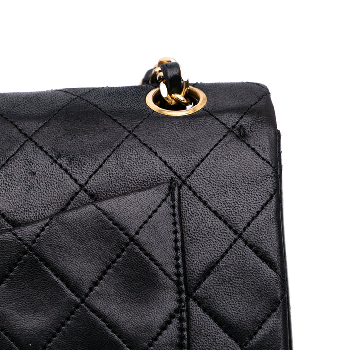 Small Classic Lambskin Double Flap Black - Gaby Paris