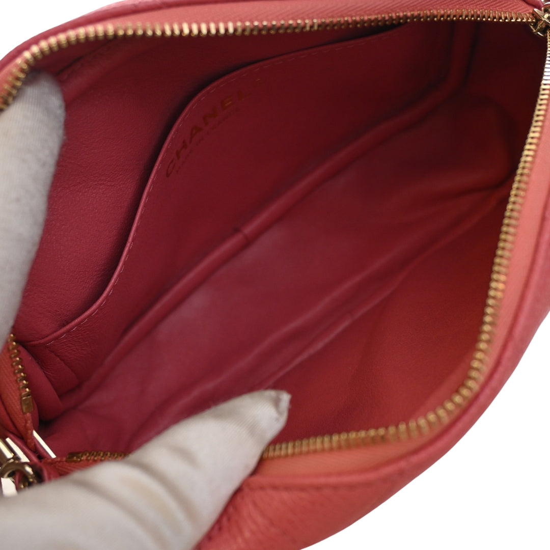 CC Matelassé Sac caméra Petit Cuir caviar Rose