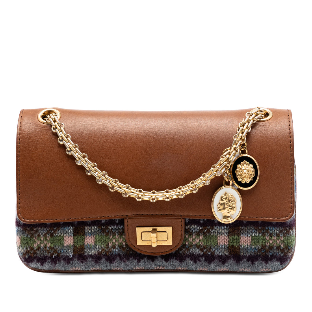 Chanel Smooth Cuir de veau et Knit Reissue 2.55 Medallion Double rabat 225