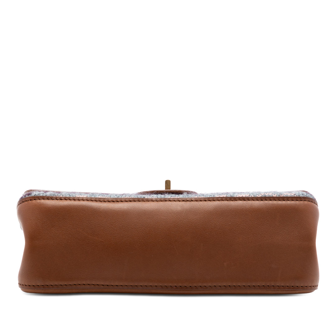 Chanel Smooth Cuir de veau et Knit Reissue 2.55 Medallion Double rabat 225